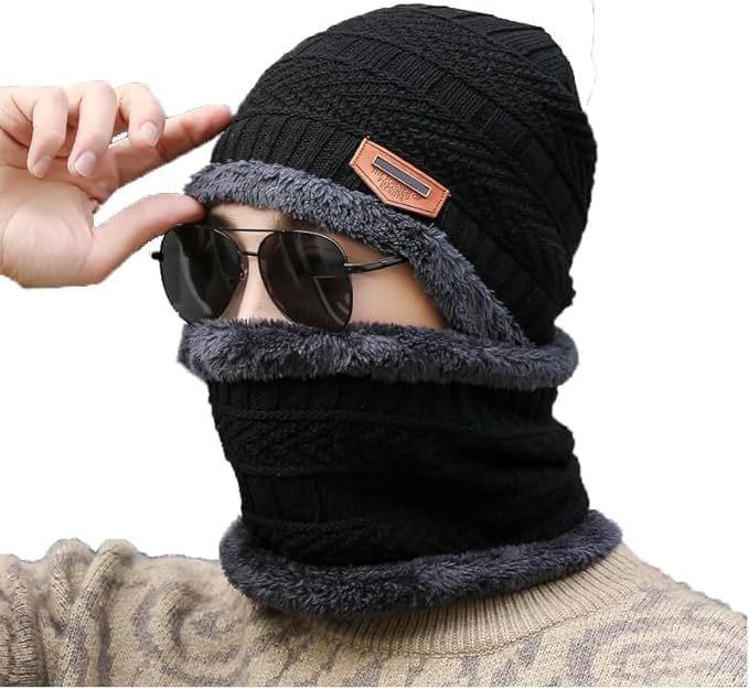 Stay Warm and Stylish with Fitness Mantra Woolen Beanie Cap and Muffler